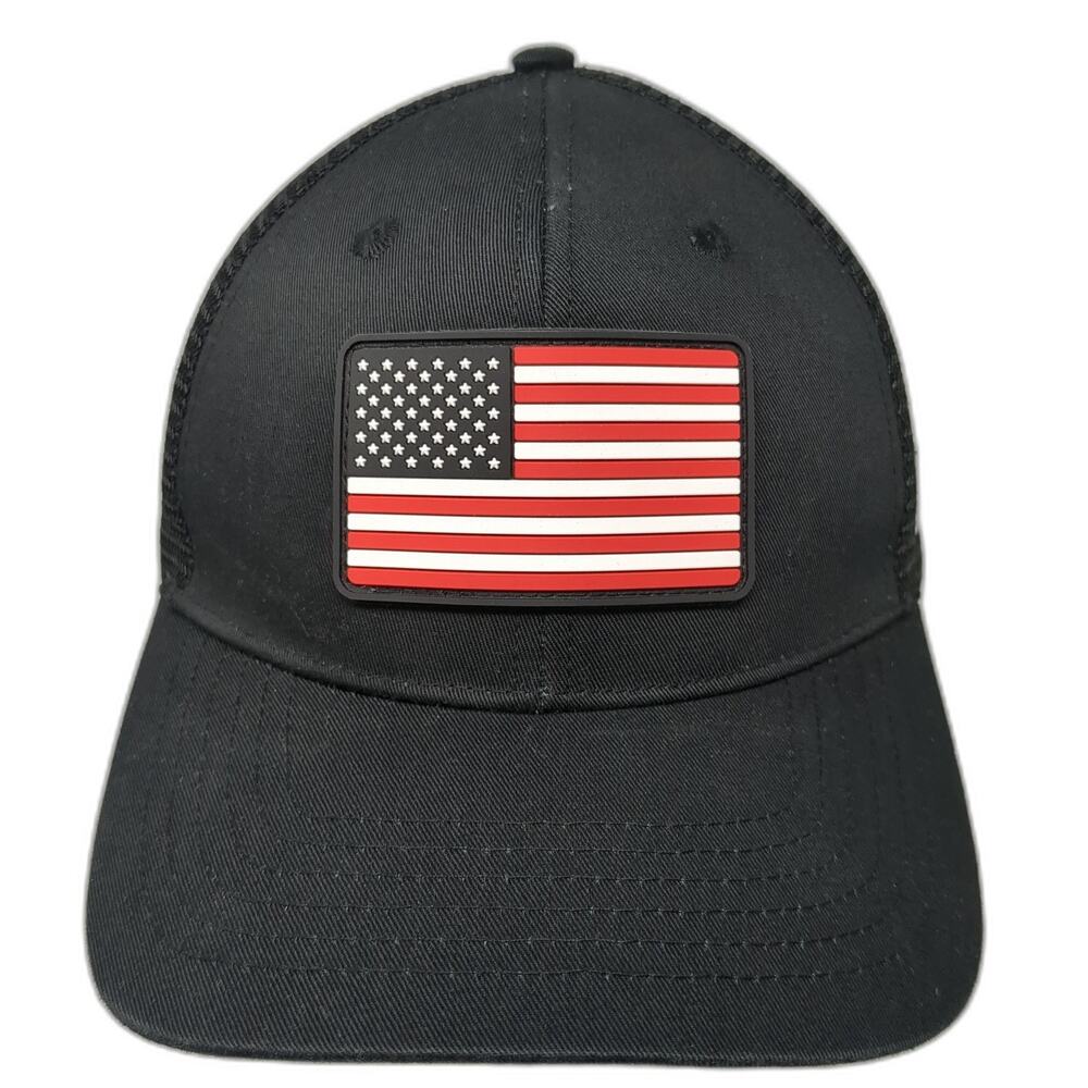 American Flag Snapback Trucker Hat Black OS Mesh Back Standard Plumbing Supply